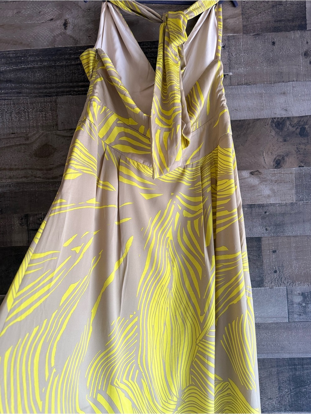 Banana Republic Yellow Patterned Taupe Maxi Dress - Women's Summer Dress - Picture 10 of 13